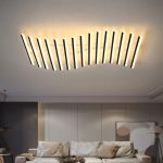 Nordic Art Line LED Ceiling Lamp – Fishbone Acrylic Chandelier for Living Room & Restaurant Decor