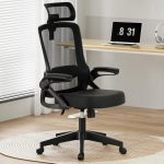 Ergonomic Office Chair – Adjustable Lumbar Support & Rotatable Headrest with Flip-Up Armrests