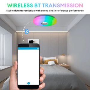 60W Smart RGB Ceiling Light – Music Bulb with Bluetooth Speaker, App & Remote Control