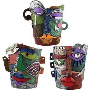 Picasso Brutalist Abstract Beauty Face Flower Pot – Unique Art Head Planter for Indoor & Outdoor Use