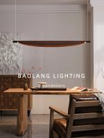 Japanese Wabi-Sabi Chandelier – Long Strip Pendant Light for Restaurants, Tea Rooms & Offices